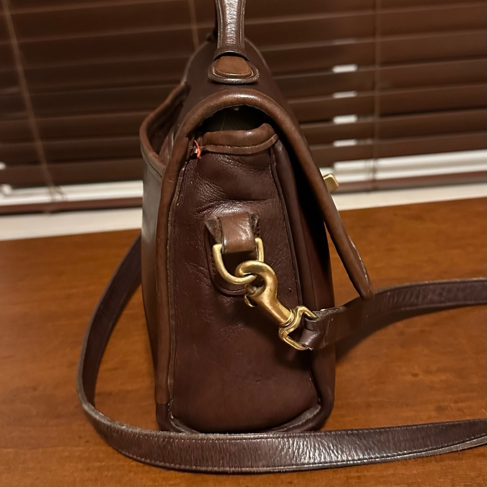 Vintage Coach Court Bag - Mahogany Brown Leather Crossbody 9870 - Picture 3 of 13